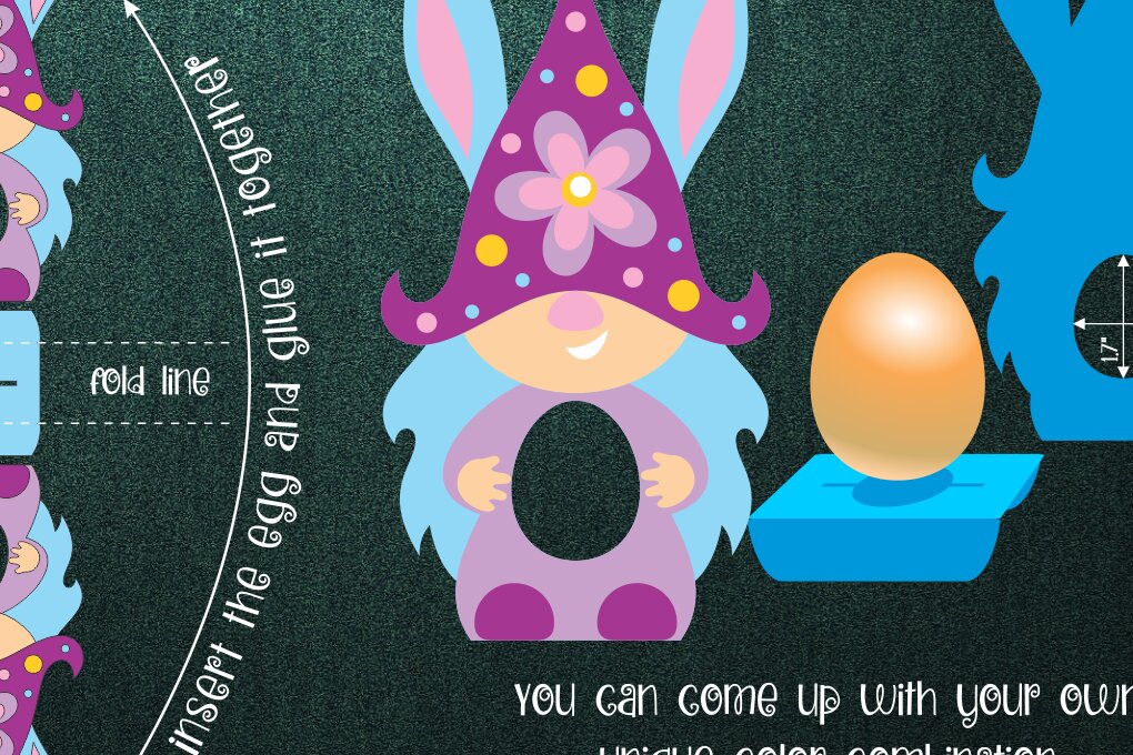 Σετ των 2 Intra απο ξύλο plywood  Χρώμα wenge 3mm-4mm πάχος - Πασχαλινό Gnome Girl Σοκολατένιο Αυγοθήκη Δίασταση 15x15 cm INTRAFABR-117715250