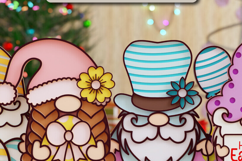 Intra απο ξύλο plywood  Χρώμα wenge 3mm-4mm πάχος - ΔΕΣΜΗ κοπής με λέιζερ Easter Gnome Δίασταση 20x25 cm INTRAFABR-120328203