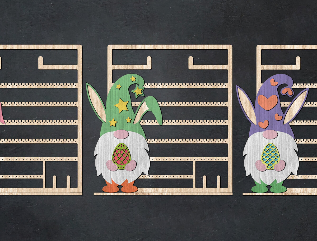 Σετ των 3 Intra απο ξύλο plywood  Χρώμα wenge 3mm-4mm πάχος - Σετ σταντ σκουλαρίκια Πασχαλινά στοιχειά Δίασταση 3x3 cm INTRAFABR-36192809