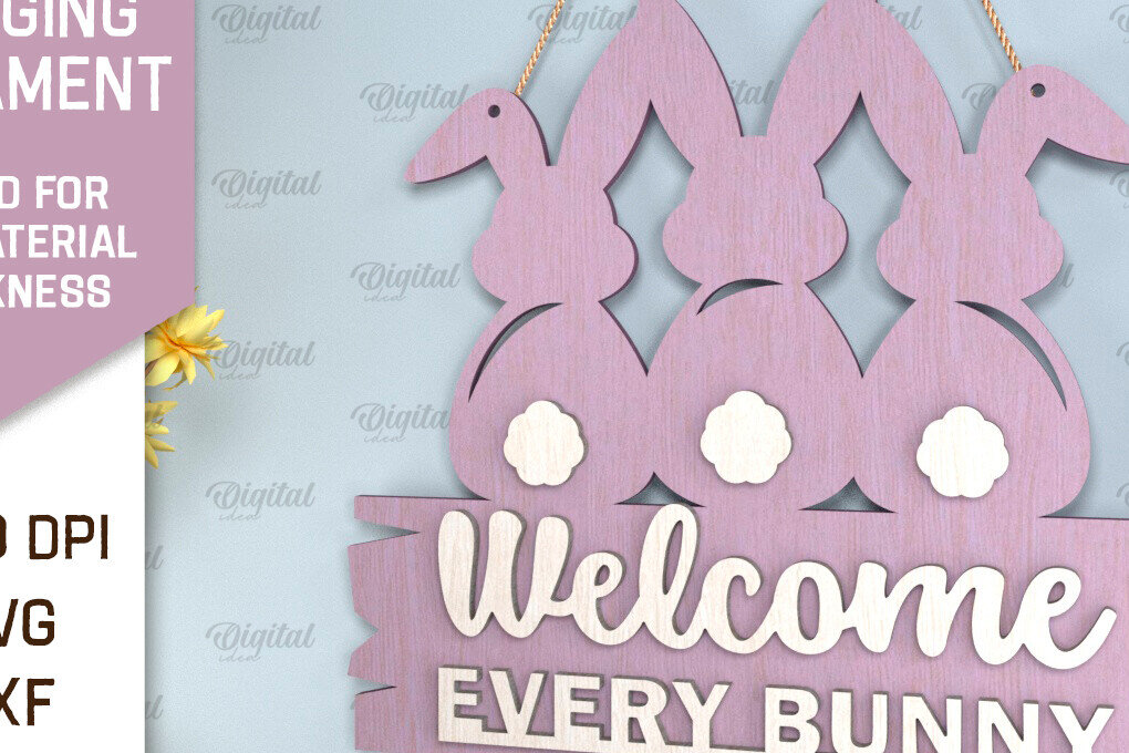 Σετ των 2 Intra απο ξύλο plywood  Χρώμα wenge 3mm-4mm πάχος - Πασχαλινό Κρεμαστό στολίδι με λέιζερ Δίασταση 6x6 cm INTRAFABR-40548025