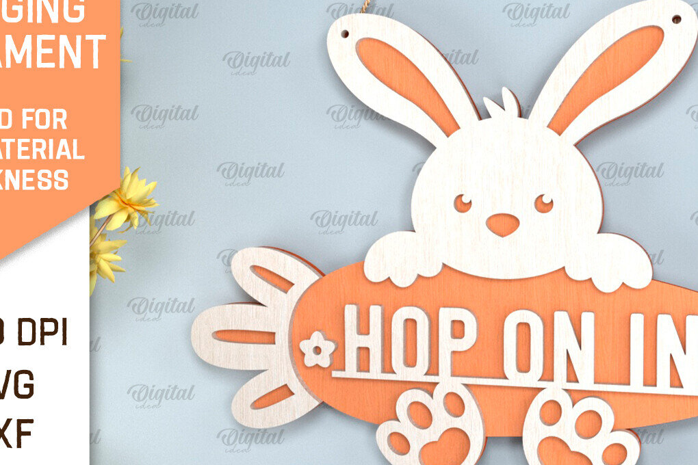 Σετ των 2 Intra απο ξύλο plywood  Χρώμα wenge 3mm-4mm πάχος - Πασχαλινό Κρεμαστό στολίδι με λέιζερ Δίασταση 6x6 cm INTRAFABR-35290087