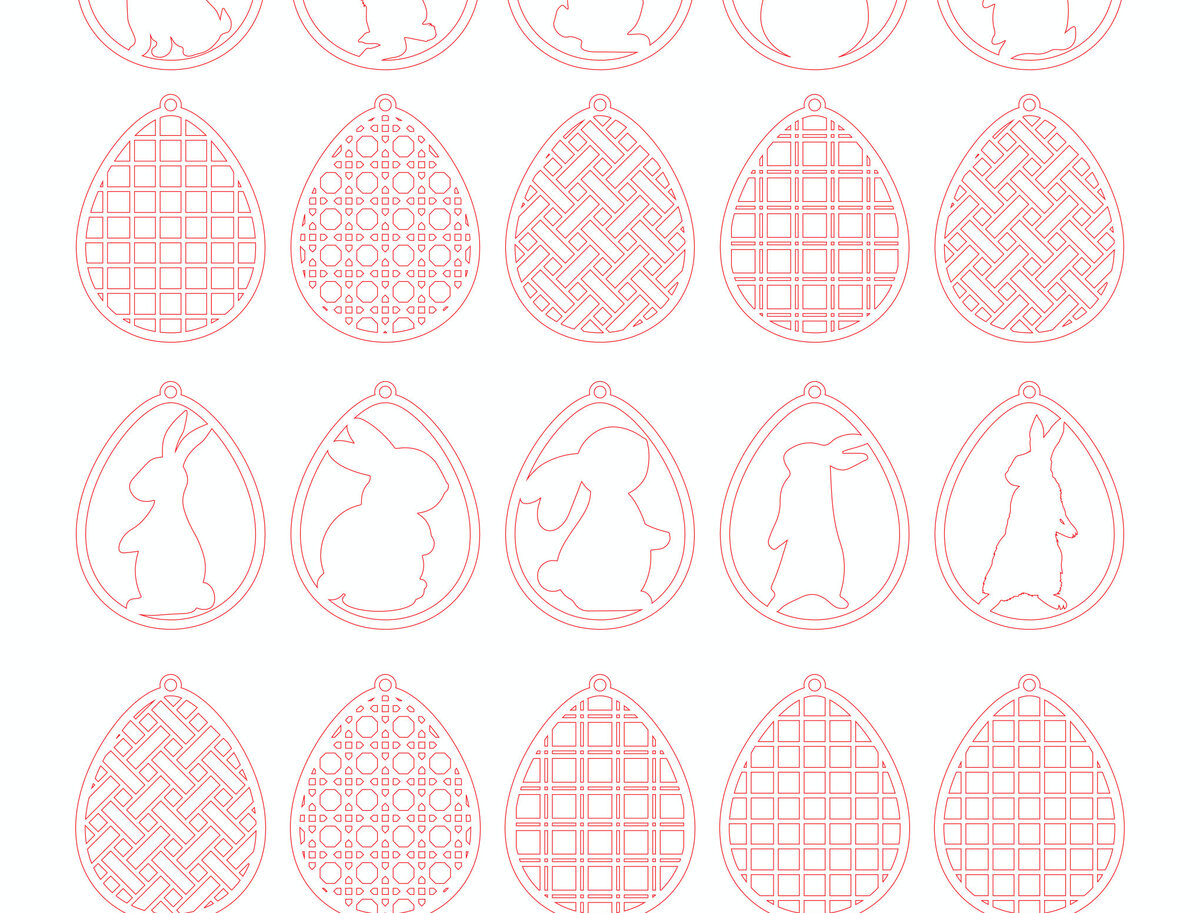 Σετ των 2 Intra απο ξύλο plywood  Χρώμα wenge 3mm-4mm πάχος - Πασχαλινό Κρεμαστό Στολίδι Δίασταση 6x6 cm INTRAFABR-65079234