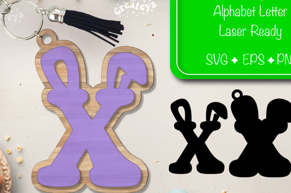 Σετ των 2 Intra απο ξύλο plywood  Χρώμα wenge 3mm-4mm πάχος - Πασχαλινό μπρελόκ με λέιζερ Αλφάβητο Δίασταση 4x4 cm INTRAFABR-73739602