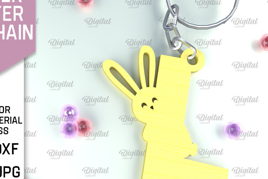 Σετ των 2 Intra απο ξύλο plywood  Χρώμα wenge 3mm-4mm πάχος - Πασχαλινό μπρελόκ με λέιζερ. Γράμμα Λ Δίασταση 4x4 cm INTRAFABR-97978336