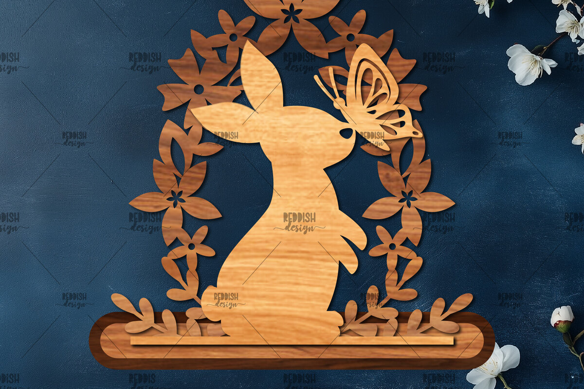 Σετ των 2 Intra απο ξύλο plywood  Χρώμα wenge 3mm-4mm πάχος - Πασχαλινή βάση κοπής με λέιζερ Δίασταση 15x15 cm INTRAFABR-30606289