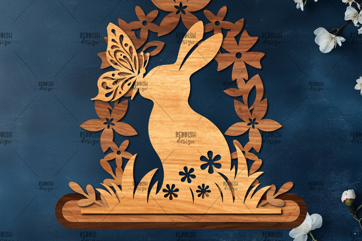 Σετ των 2 Intra απο ξύλο plywood  Χρώμα wenge 3mm-4mm πάχος - Πασχαλινή βάση κοπής με λέιζερ Δίασταση 15x15 cm INTRAFABR-104356952