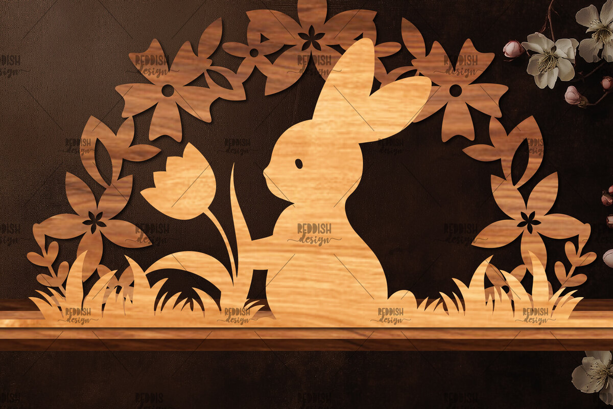 Σετ των 2 Intra απο ξύλο plywood  Χρώμα wenge 3mm-4mm πάχος - Πασχαλινή βάση κοπής με λέιζερ Δίασταση 15x15 cm INTRAFABR-73109930