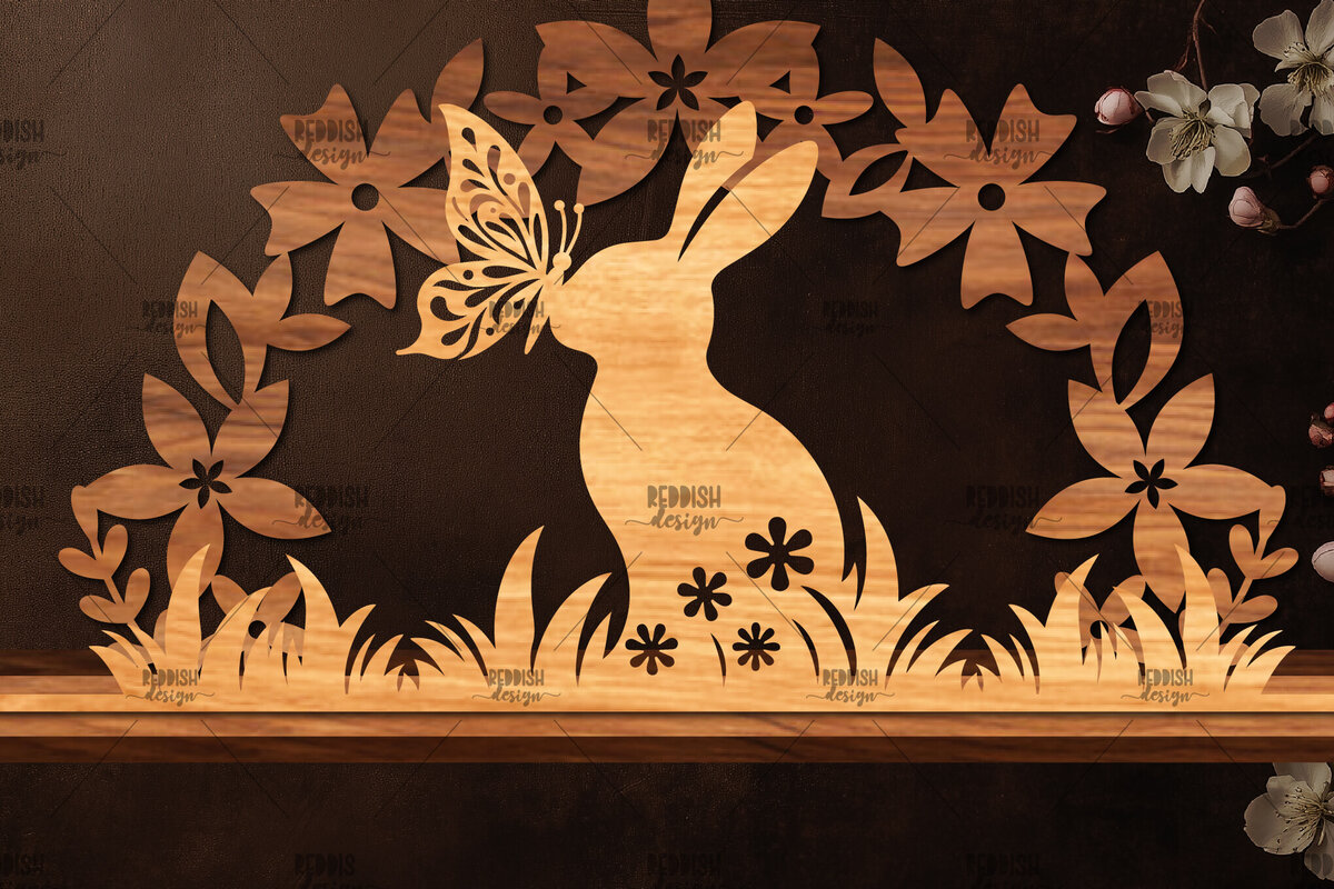 Σετ των 2 Intra απο ξύλο plywood  Χρώμα wenge 3mm-4mm πάχος - Πασχαλινή βάση κοπής με λέιζερ Δίασταση 15x15 cm INTRAFABR-92033226