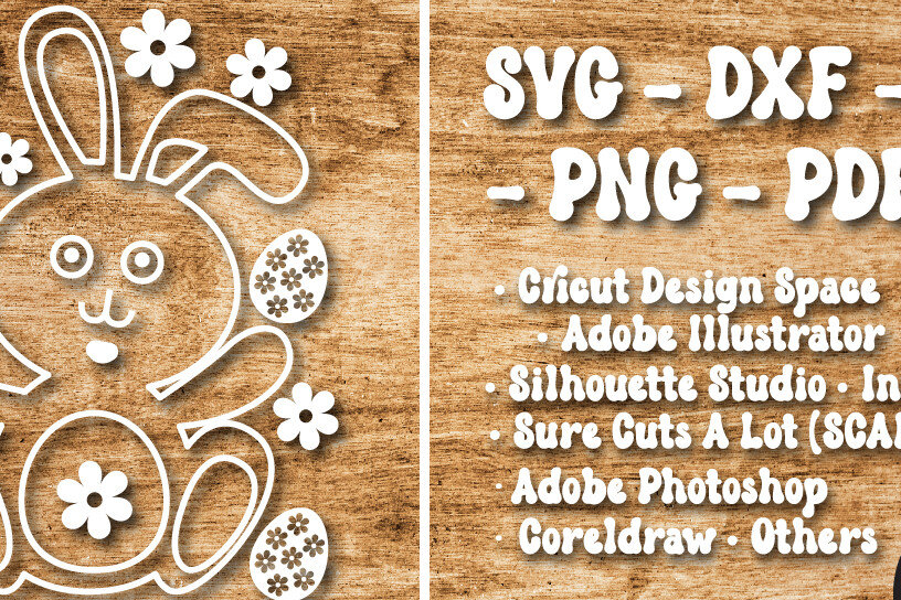 Σετ των 2 Intra απο ξύλο plywood  Χρώμα wenge 3mm-4mm πάχος - Πασχαλινό σχέδιο λέιζερ/χαρτί κοπής Δίασταση 15x15 cm INTRAFABR-43516202