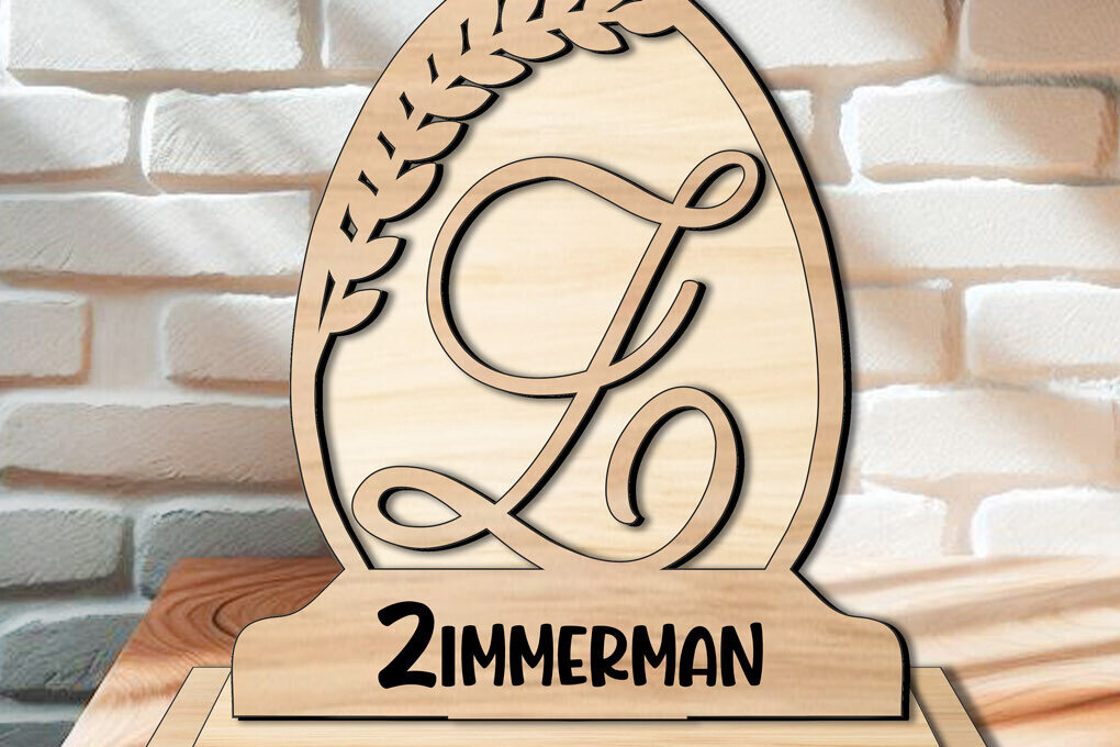 Σετ των 2 Intra απο ξύλο plywood  Χρώμα wenge 3mm-4mm πάχος - Δώρο Πασχαλινό Laser Γράμμα Z Αλφάβητο Δίασταση 15x15 cm INTRAFABR-59504083