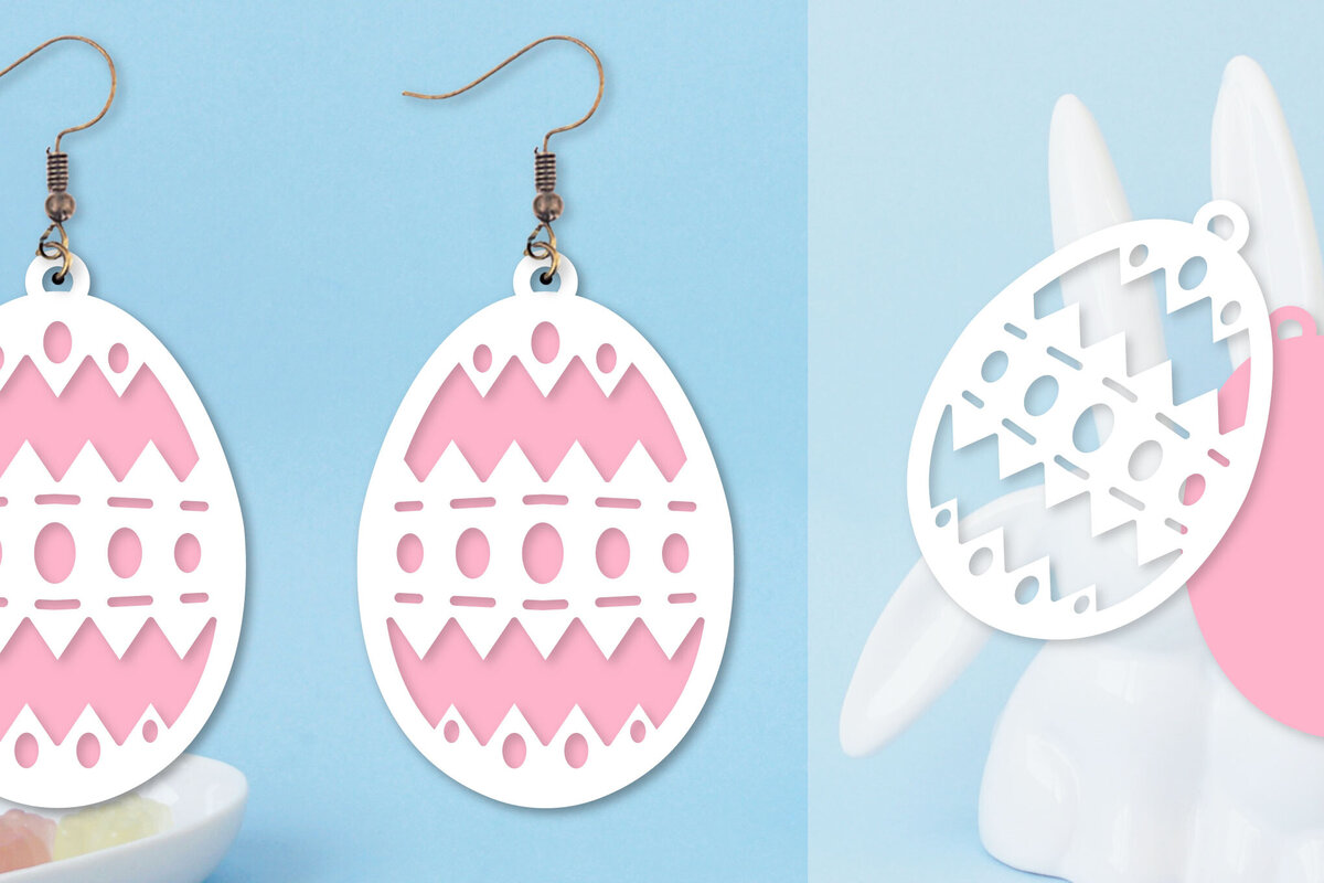 Σετ των 3 Intra απο ξύλο plywood  Χρώμα wenge 3mm-4mm πάχος - Πασχαλινά σκουλαρίκια I Πασχαλινό αυγό Δίασταση 3x3 cm INTRAFABR-54581003