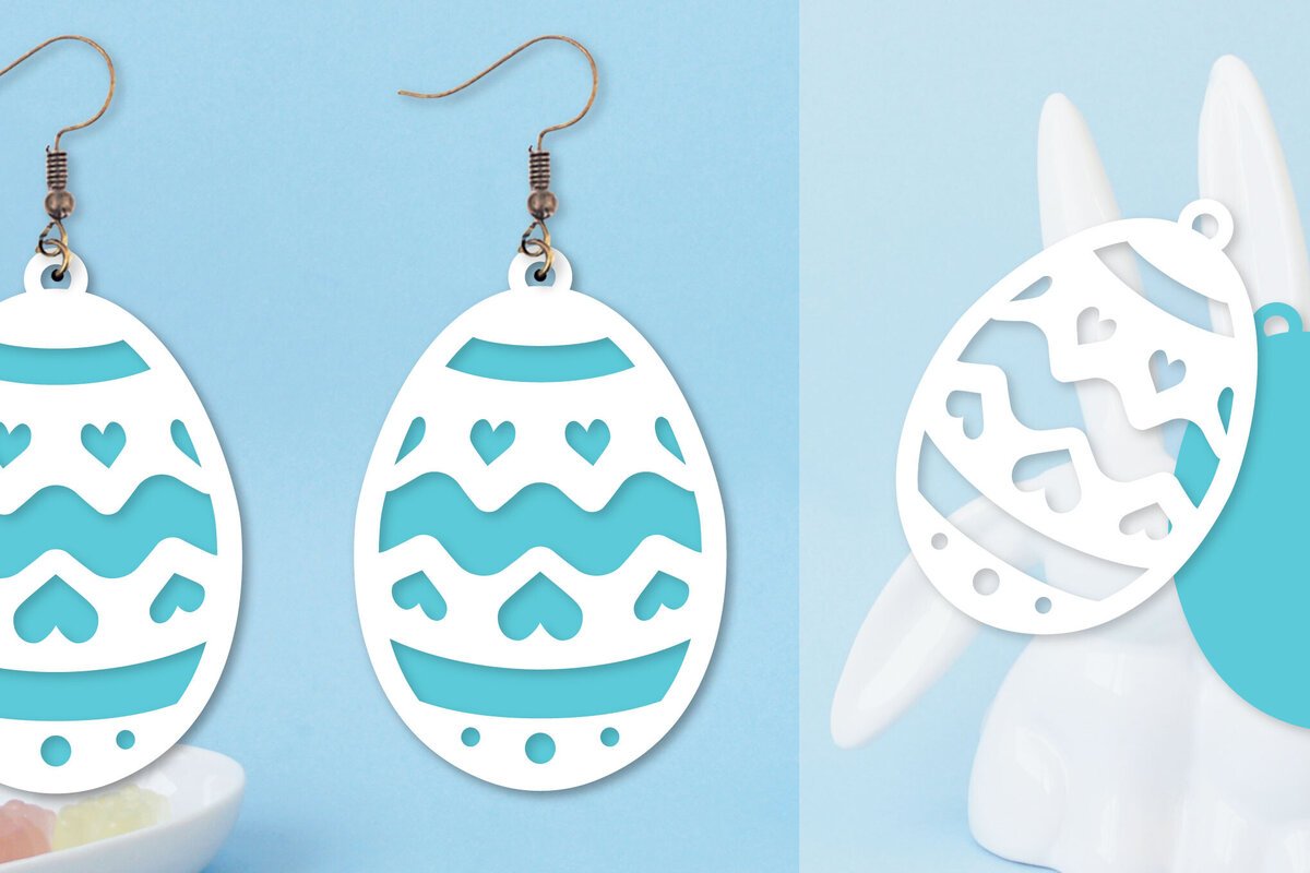 Σετ των 3 Intra απο ξύλο plywood  Χρώμα wenge 3mm-4mm πάχος - Πασχαλινά σκουλαρίκια I Πασχαλινό αυγό Δίασταση 3x3 cm INTRAFABR-78350630