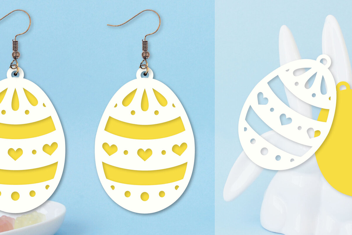 Σετ των 3 Intra απο ξύλο plywood  Χρώμα wenge 3mm-4mm πάχος - Πασχαλινά σκουλαρίκια I Πασχαλινό αυγό Δίασταση 3x3 cm INTRAFABR-49894562