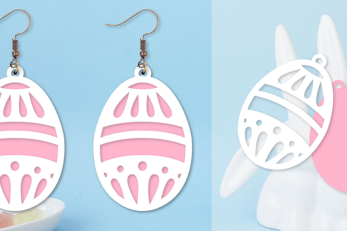 Σετ των 3 Intra απο ξύλο plywood  Χρώμα wenge 3mm-4mm πάχος - Πασχαλινά σκουλαρίκια I Πασχαλινό αυγό Δίασταση 3x3 cm INTRAFABR-49895546