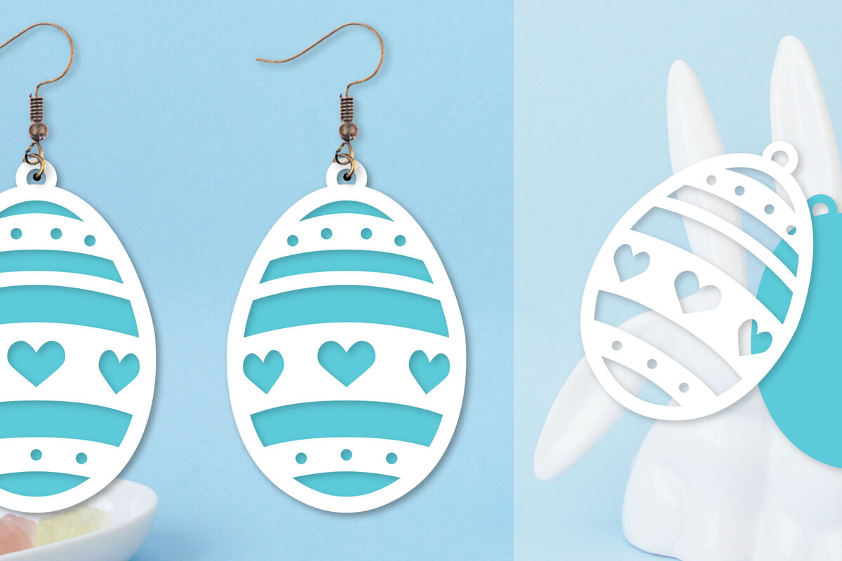 Σετ των 3 Intra απο ξύλο plywood  Χρώμα wenge 3mm-4mm πάχος - Πασχαλινά σκουλαρίκια I Πασχαλινό αυγό Δίασταση 3x3 cm INTRAFABR-61254490