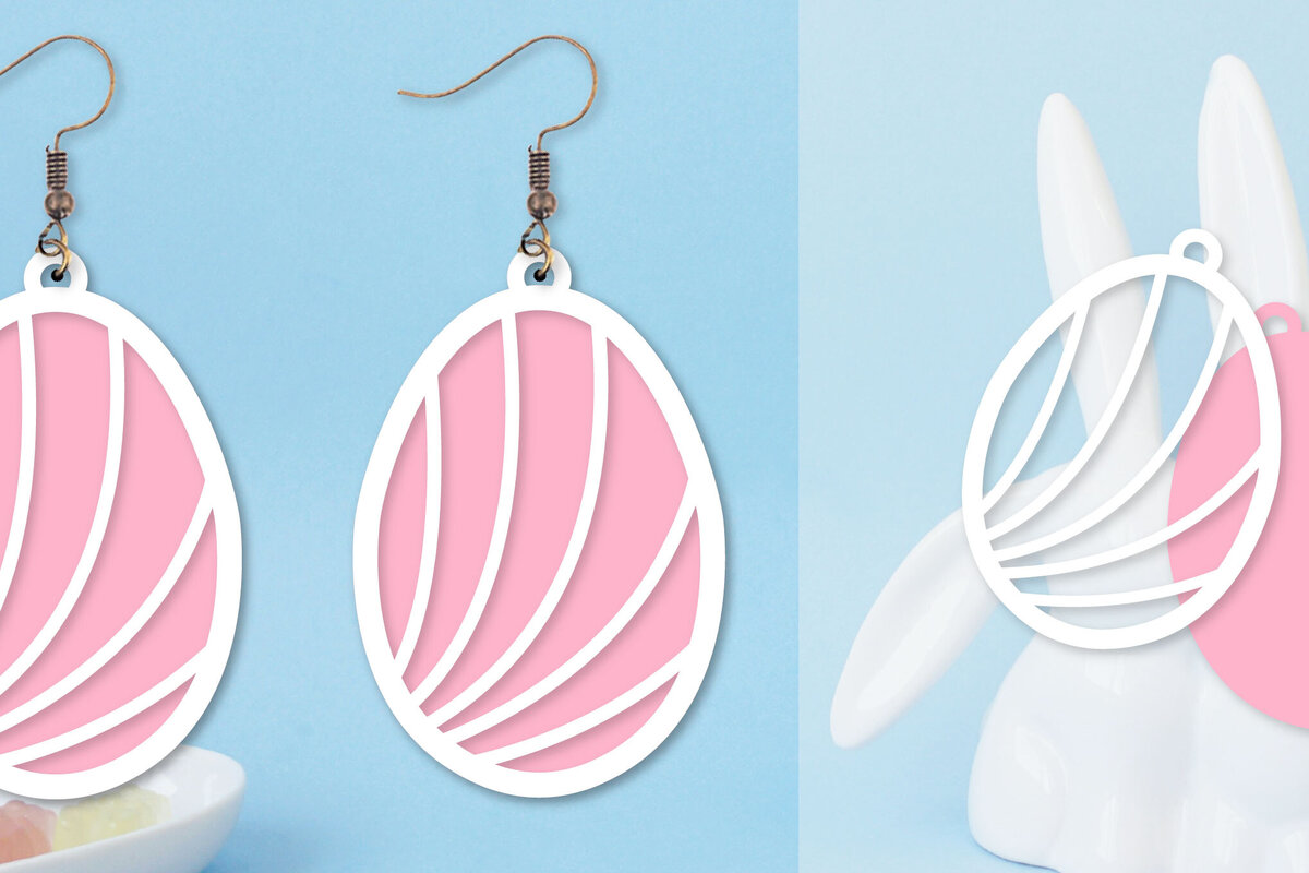 Σετ των 3 Intra απο ξύλο plywood  Χρώμα wenge 3mm-4mm πάχος - Πασχαλινά σκουλαρίκια I Πασχαλινό αυγό Δίασταση 3x3 cm INTRAFABR-96811859