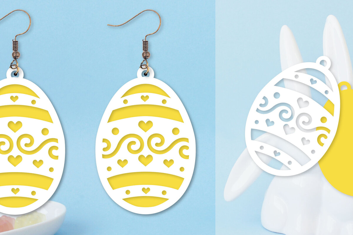 Σετ των 3 Intra απο ξύλο plywood  Χρώμα wenge 3mm-4mm πάχος - Πασχαλινά σκουλαρίκια I Πασχαλινό αυγό Δίασταση 3x3 cm INTRAFABR-96811890