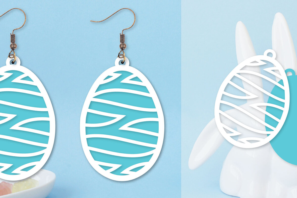 Σετ των 3 Intra απο ξύλο plywood  Χρώμα wenge 3mm-4mm πάχος - Πασχαλινά σκουλαρίκια I Πασχαλινό αυγό Δίασταση 3x3 cm INTRAFABR-96814103