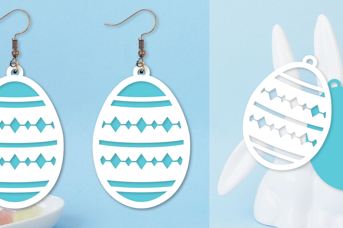 Σετ των 3 Intra απο ξύλο plywood  Χρώμα wenge 3mm-4mm πάχος - Πασχαλινά σκουλαρίκια I Πασχαλινό αυγό Δίασταση 3x3 cm INTRAFABR-96814168