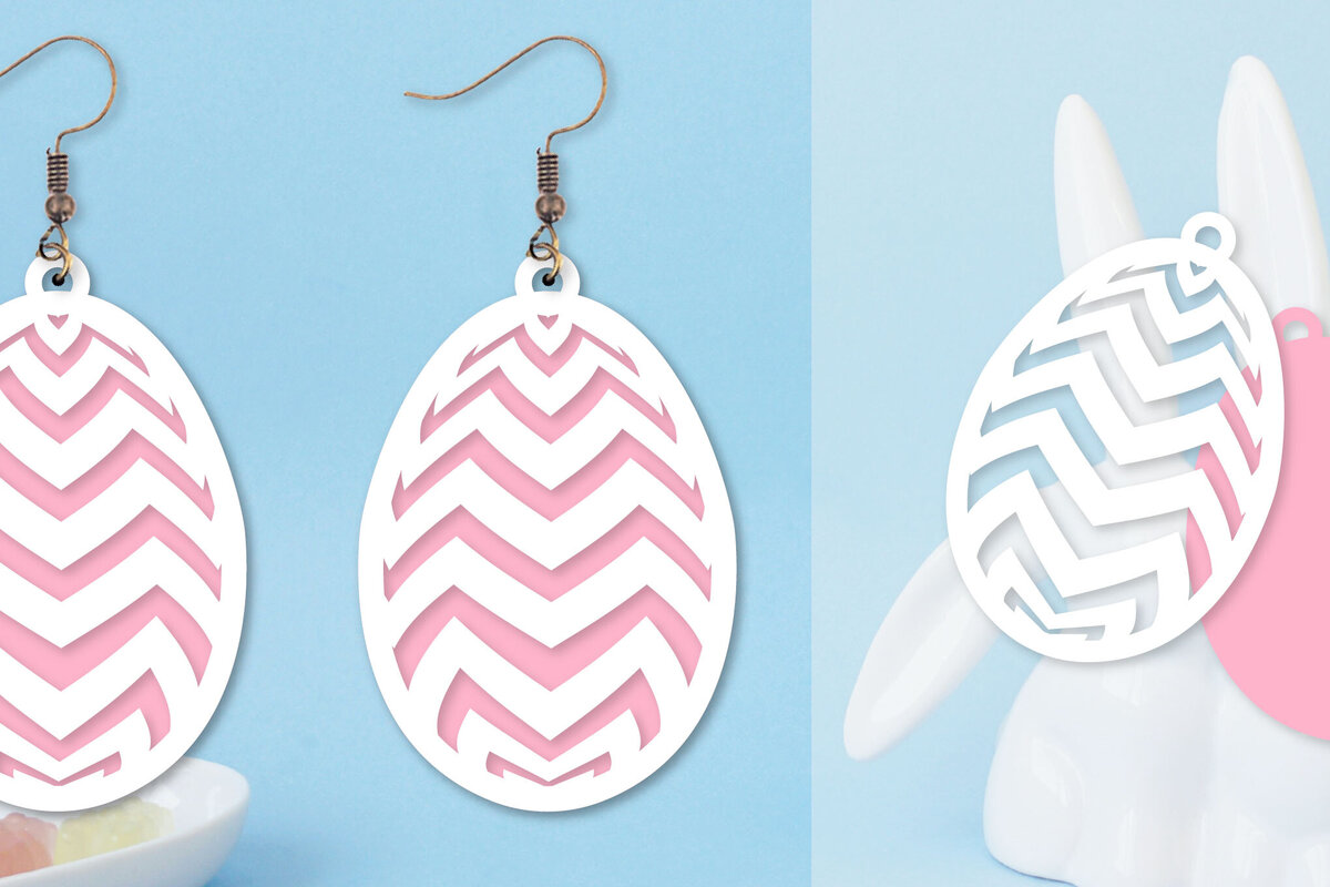 Σετ των 3 Intra απο ξύλο plywood  Χρώμα wenge 3mm-4mm πάχος - Πασχαλινά σκουλαρίκια I Πασχαλινό αυγό Δίασταση 3x3 cm INTRAFABR-96811686