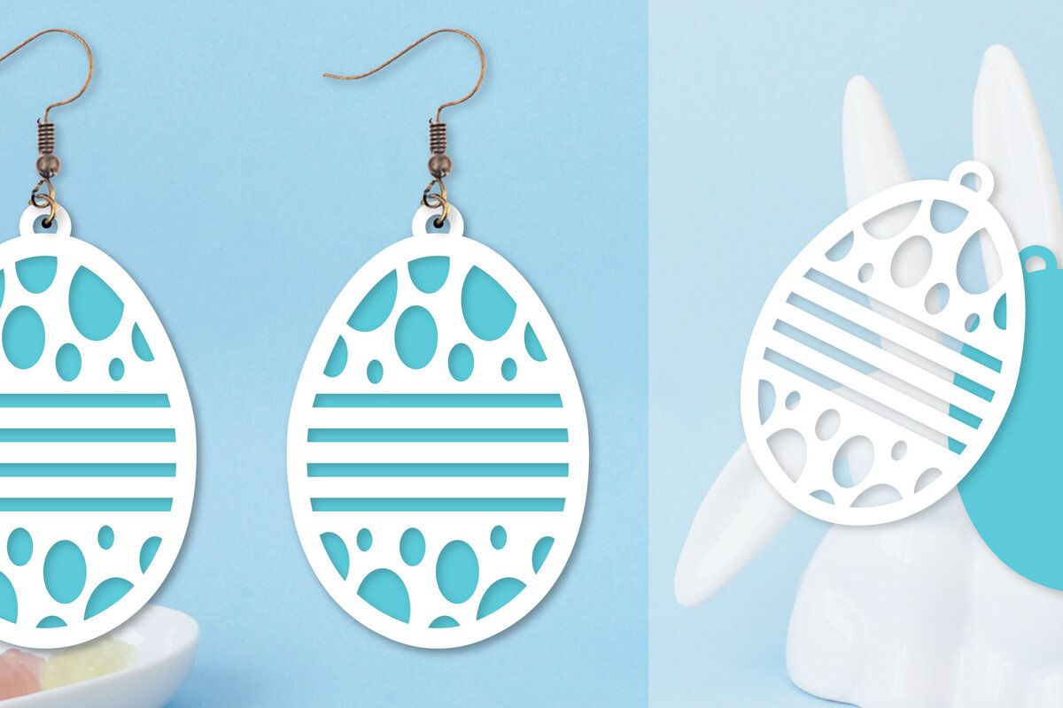 Σετ των 3 Intra απο ξύλο plywood  Χρώμα wenge 3mm-4mm πάχος - Πασχαλινά σκουλαρίκια I Πασχαλινό αυγό Δίασταση 3x3 cm INTRAFABR-96811714