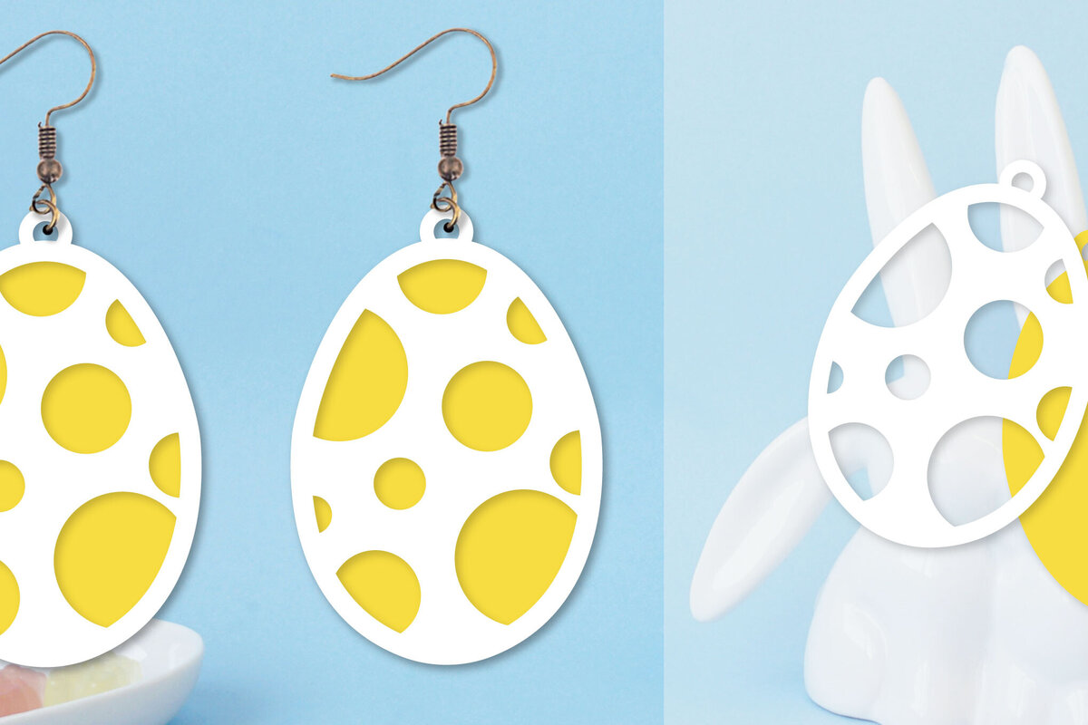 Σετ των 3 Intra απο ξύλο plywood  Χρώμα wenge 3mm-4mm πάχος - Πασχαλινά σκουλαρίκια I Πασχαλινό αυγό Δίασταση 3x3 cm INTRAFABR-96811744