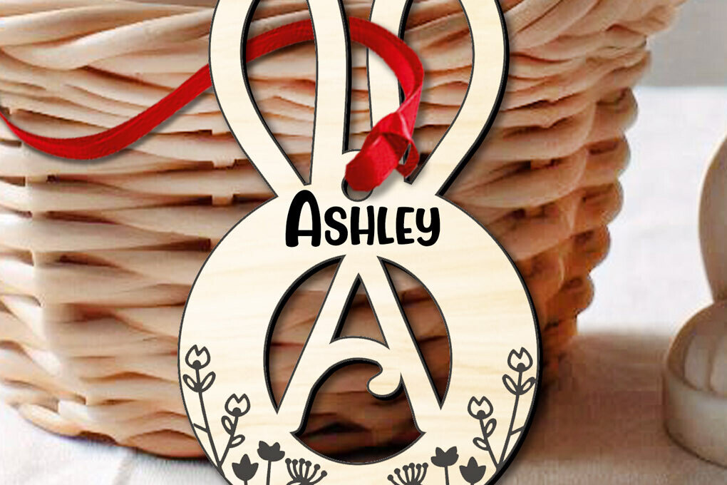 Σετ των 2 Intra απο ξύλο plywood  Χρώμα wenge 3mm-4mm πάχος - Πασχαλινό γράμμα μια ετικέτα καλαθιού λέιζερ Δίασταση 6x6 cm INTRAFABR-77956067