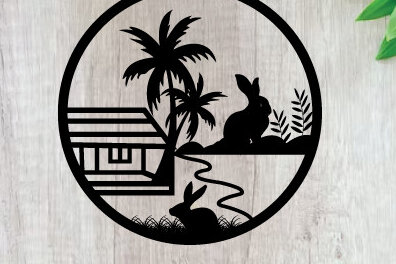 Intra απο ξύλο plywood  Χρώμα wenge 3mm-4mm πάχος - Πασχαλινή Τέχνη Τοίχου Κοπής με Λέιζερ Δίασταση 40x50 cm INTRAFABR-94325364