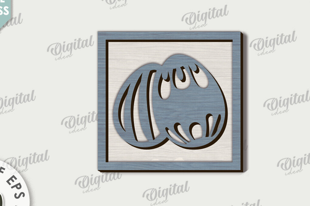 Σετ των 2 Intra απο ξύλο plywood  Χρώμα wenge 3mm-4mm πάχος - Πασχαλινή Μίνι πινακίδα . Πασχαλινή διακόσμηση Δίασταση 15x15 cm INTRAFABR-91301605