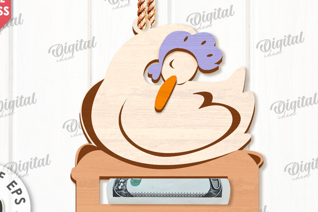 Σετ των 2 Intra απο ξύλο plywood  Χρώμα wenge 3mm-4mm πάχος - Πασχαλινή θήκη χρημάτων με λέιζερ Δίασταση 15x15 cm INTRAFABR-95790944