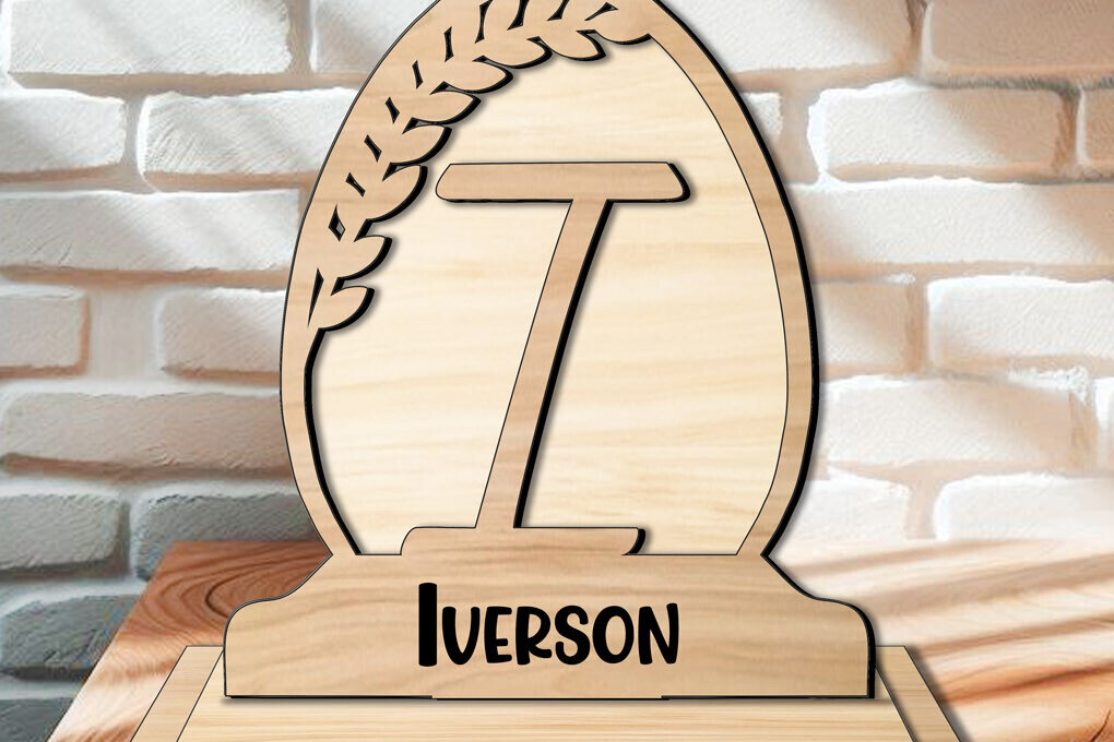 Σετ των 2 Intra απο ξύλο plywood  Χρώμα wenge 3mm-4mm πάχος - Πασχαλινό μονόγραμμα Γράμμα I Οικογενειακό Σπίτι Δίασταση 15x15 cm INTRAFABR-33282949