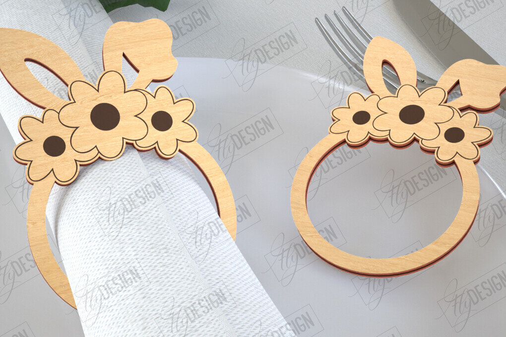 Σετ των 2 Intra απο ξύλο plywood  Χρώμα wenge 3mm-4mm πάχος - Πασχαλινά δαχτυλίδια χαρτοπετσέτας | Εορταστικό δείπνο Δίασταση 15x15 cm INTRAFABR-44663682