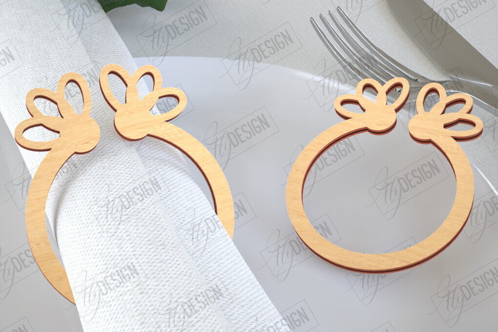 Σετ των 2 Intra απο ξύλο plywood  Χρώμα wenge 3mm-4mm πάχος - Πασχαλινά δαχτυλίδια χαρτοπετσέτας | Εορταστικό δείπνο Δίασταση 15x15 cm INTRAFABR-118026226