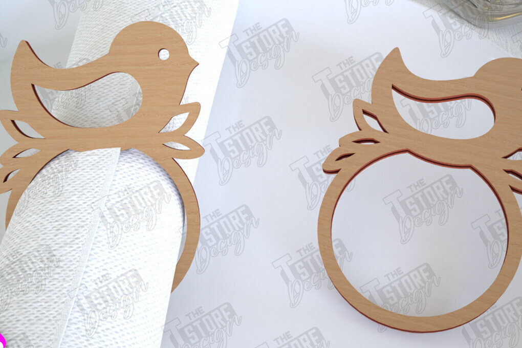 Σετ των 2 Intra απο ξύλο plywood  Χρώμα wenge 3mm-4mm πάχος - Πασχαλινά δαχτυλίδια χαρτοπετσέτας | Εορταστικό δείπνο Δίασταση 15x15 cm INTRAFABR-118026374