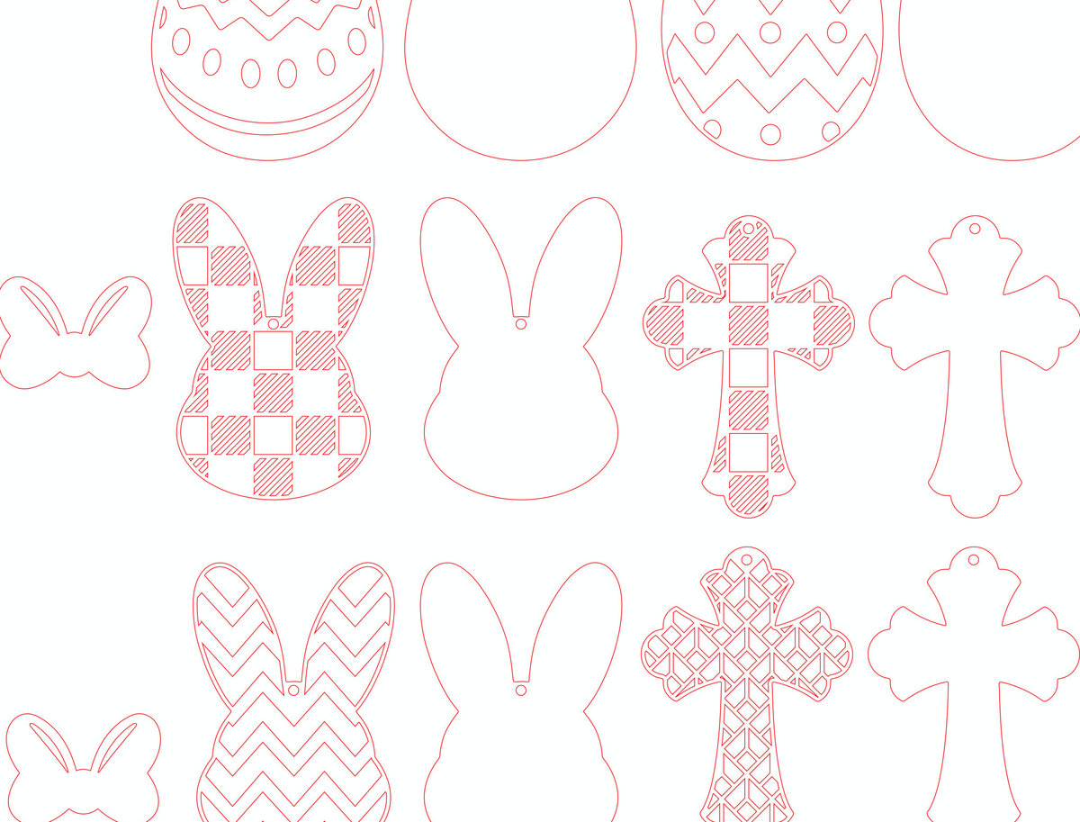 Σετ των 2 Intra απο ξύλο plywood  Χρώμα wenge 3mm-4mm πάχος - Πασχαλινό Στολίδι Δίασταση 6x6 cm INTRAFABR-114831113