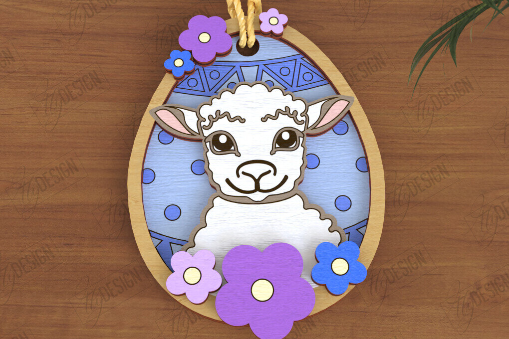 Σετ των 2 Intra απο ξύλο plywood  Χρώμα wenge 3mm-4mm πάχος - Πασχαλινά Στολίδια | Πασχαλινή κρεμαστή διακόσμηση Δίασταση 6x6 cm INTRAFABR-120421171