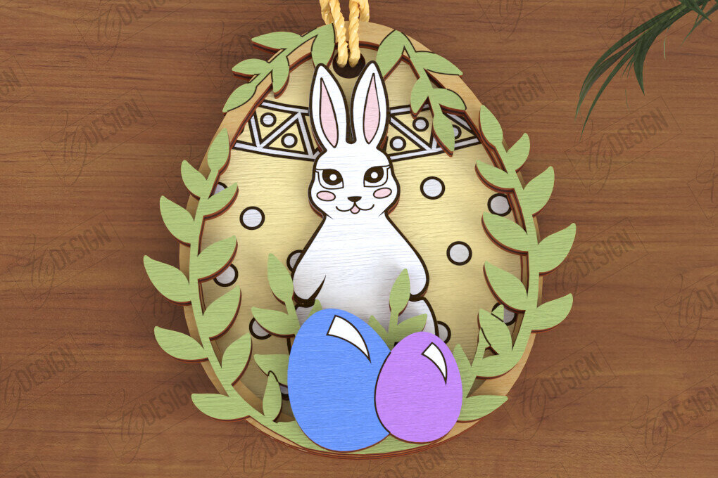 Σετ των 2 Intra απο ξύλο plywood  Χρώμα wenge 3mm-4mm πάχος - Πασχαλινά Στολίδια | Πασχαλινή κρεμαστή διακόσμηση Δίασταση 6x6 cm INTRAFABR-120421282