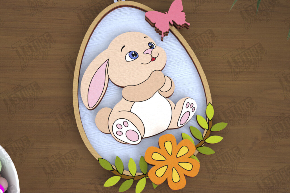 Σετ των 2 Intra απο ξύλο plywood  Χρώμα wenge 3mm-4mm πάχος - Πασχαλινά Στολίδια | Πασχαλινή κρεμαστή διακόσμηση Δίασταση 6x6 cm INTRAFABR-120421297