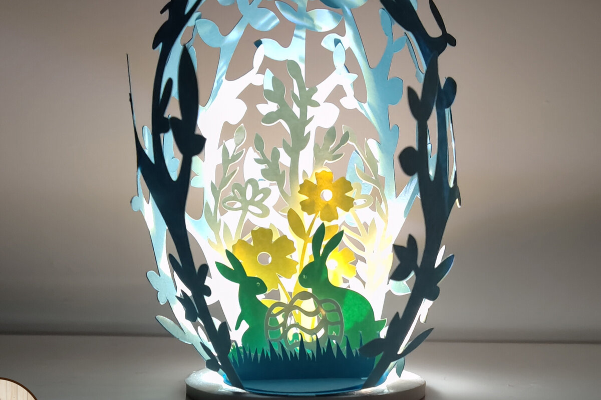 Σετ των 2 Intra απο ξύλο plywood  Χρώμα wenge 3mm-4mm πάχος - Διακοσμητικό αυγό πασχαλινό χαρτί κομμένο Δίασταση 5x3 cm INTRAFABR-61694564