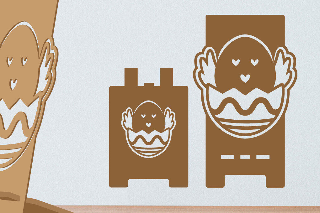 Σετ των 2 Intra απο ξύλο plywood  Χρώμα wenge 3mm-4mm πάχος - Πασχαλινό Τηλεφωνικό Σταντ | Πασχαλινή θήκη τηλεφώνου Δίασταση 5x7 cm INTRAFABR-123823839