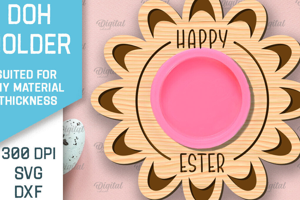 Σετ των 2 Intra απο ξύλο plywood  Χρώμα wenge 3mm-4mm πάχος - Πασχαλινό παιχνίδι Doh Holder Δίασταση 15x15 cm INTRAFABR-123823867