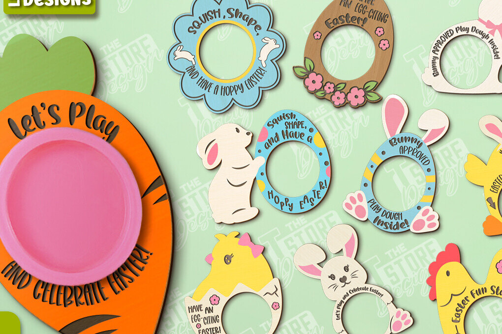 Σετ των 2 Intra απο ξύλο plywood  Χρώμα wenge 3mm-4mm πάχος - Πασχαλινό Πακέτο Δωροκάρτας Ζύμης |CNC Δίασταση 15x15 cm INTRAFABR-98523105