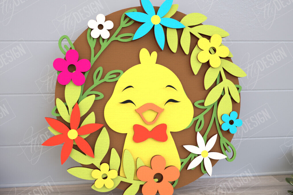 Σετ των 2 Intra απο ξύλο plywood  Χρώμα wenge 3mm-4mm πάχος - Πασχαλινή Στρογγυλή Πινακίδα | Διακόσμηση σπιτιού | CNC Δίασταση 15x15 cm INTRAFABR-96218298