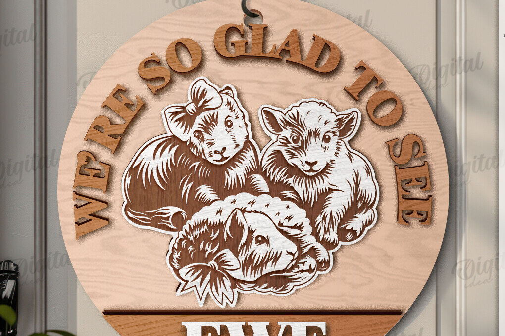 Σετ των 2 Intra απο ξύλο plywood  Χρώμα wenge 3mm-4mm πάχος - Πασχαλινή στρογγυλή πινακίδα Δίασταση 15x15 cm INTRAFABR-38299163