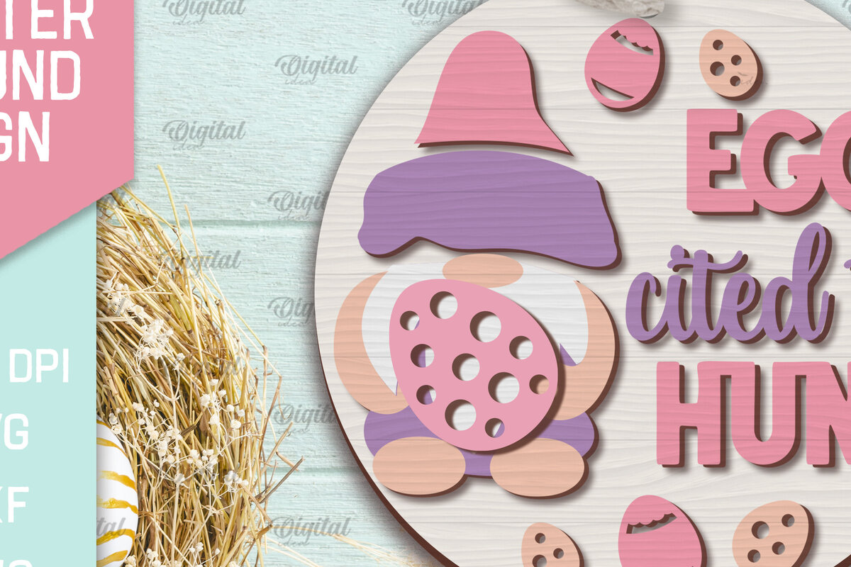 Σετ των 2 Intra απο ξύλο plywood  Χρώμα wenge 3mm-4mm πάχος - Πασχαλινή Στρογγυλή Πινακίδα . Καλό Πάσχα σημάδι Δίασταση 15x15 cm INTRAFABR-97312299