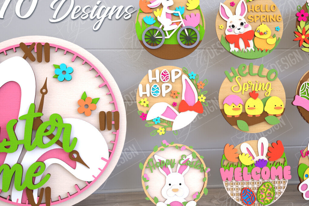 Σετ των 2 Intra απο ξύλο plywood  Χρώμα wenge 3mm-4mm πάχος - Πακέτο πασχαλινών στρογγυλών πινακίδων | Καλό Πάσχα Δίασταση 15x15 cm INTRAFABR-122045470