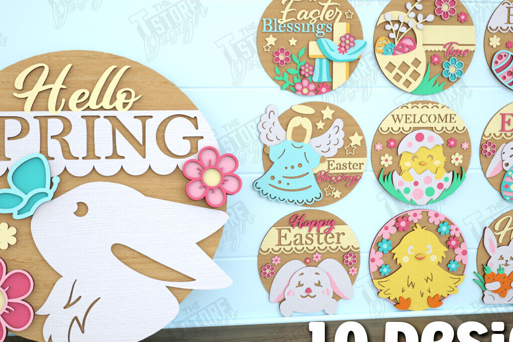 Σετ των 2 Intra απο ξύλο plywood  Χρώμα wenge 3mm-4mm πάχος - Πακέτο πασχαλινών στρογγυλών πινακίδων | Καλό Πάσχα Δίασταση 15x15 cm INTRAFABR-122045399