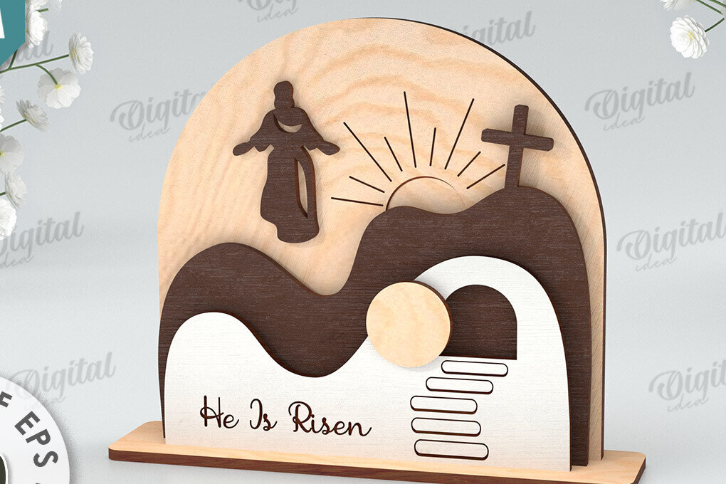 Σετ των 2 Intra απο ξύλο plywood  Χρώμα wenge 3mm-4mm πάχος - Πασχαλινή Σκηνή Απο. Θρησκευτικό Πάσχα Δίασταση 15x15 cm INTRAFABR-122154075