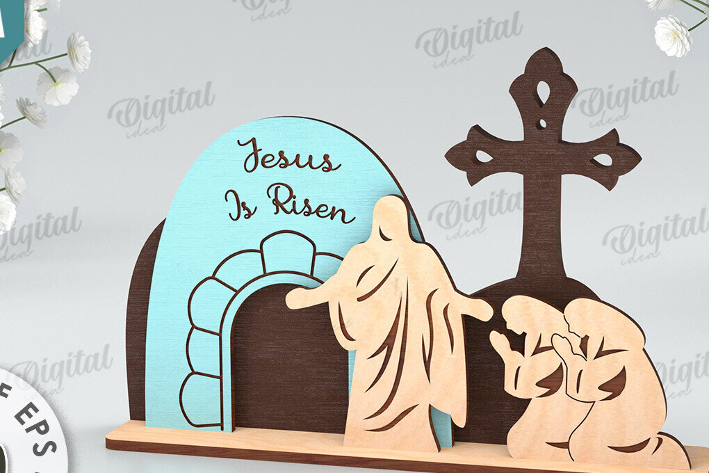 Σετ των 2 Intra απο ξύλο plywood  Χρώμα wenge 3mm-4mm πάχος - Πασχαλινή Σκηνή Απο. Θρησκευτικό Πάσχα Δίασταση 15x15 cm INTRAFABR-122245710