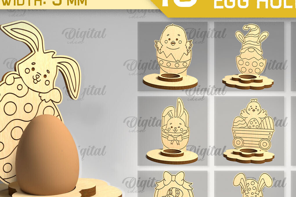 Σετ των 2 Intra απο ξύλο plywood  Χρώμα wenge 3mm-4mm πάχος - Πακέτο λέιζερ με μονή Πασχαλινή Αυγοθήκη Δίασταση 15x15 cm INTRAFABR-125321392